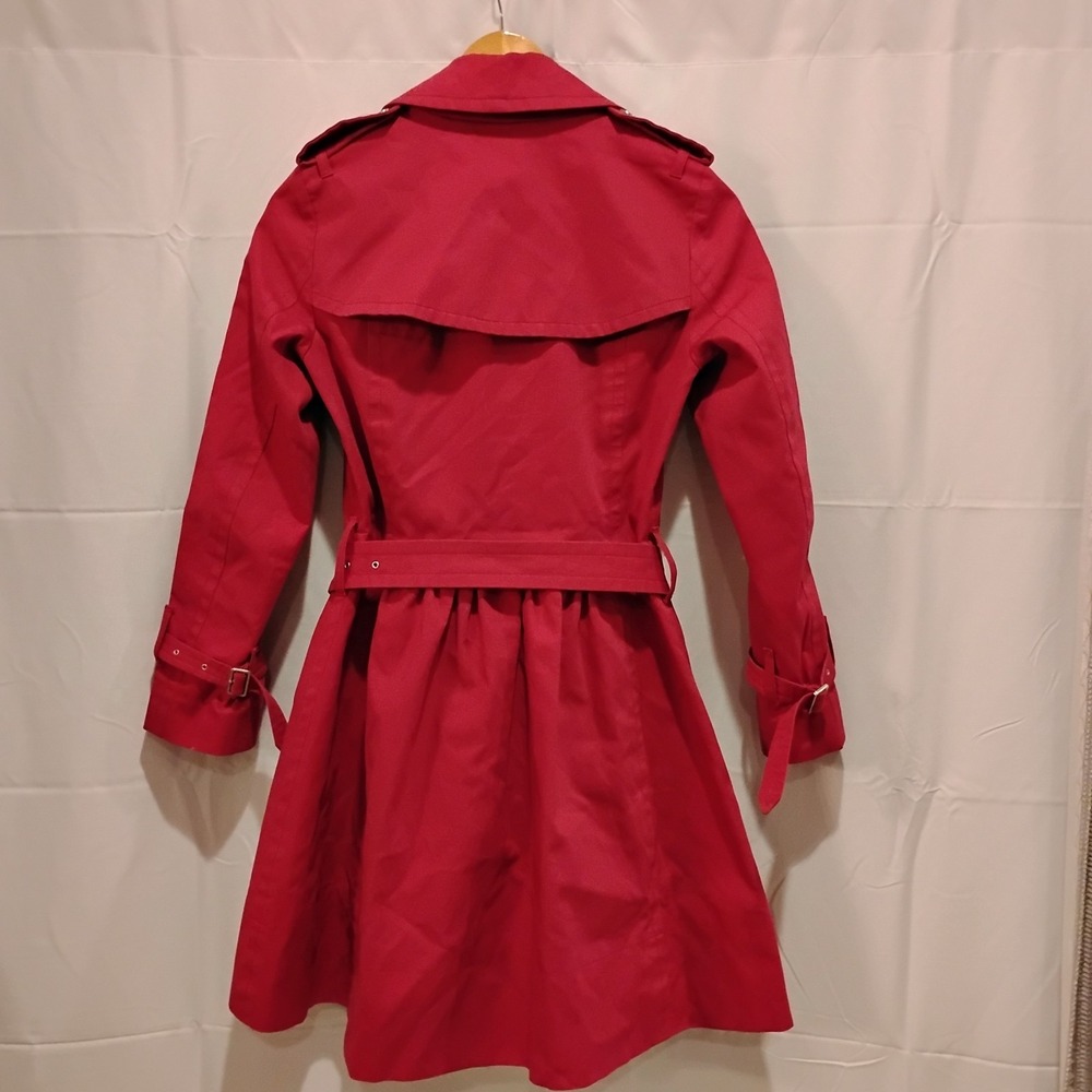 Marc By Marc Jacobs Designer XS Pink Cotton Military Jacket Trench Coat Belted - Picture 10 of 16